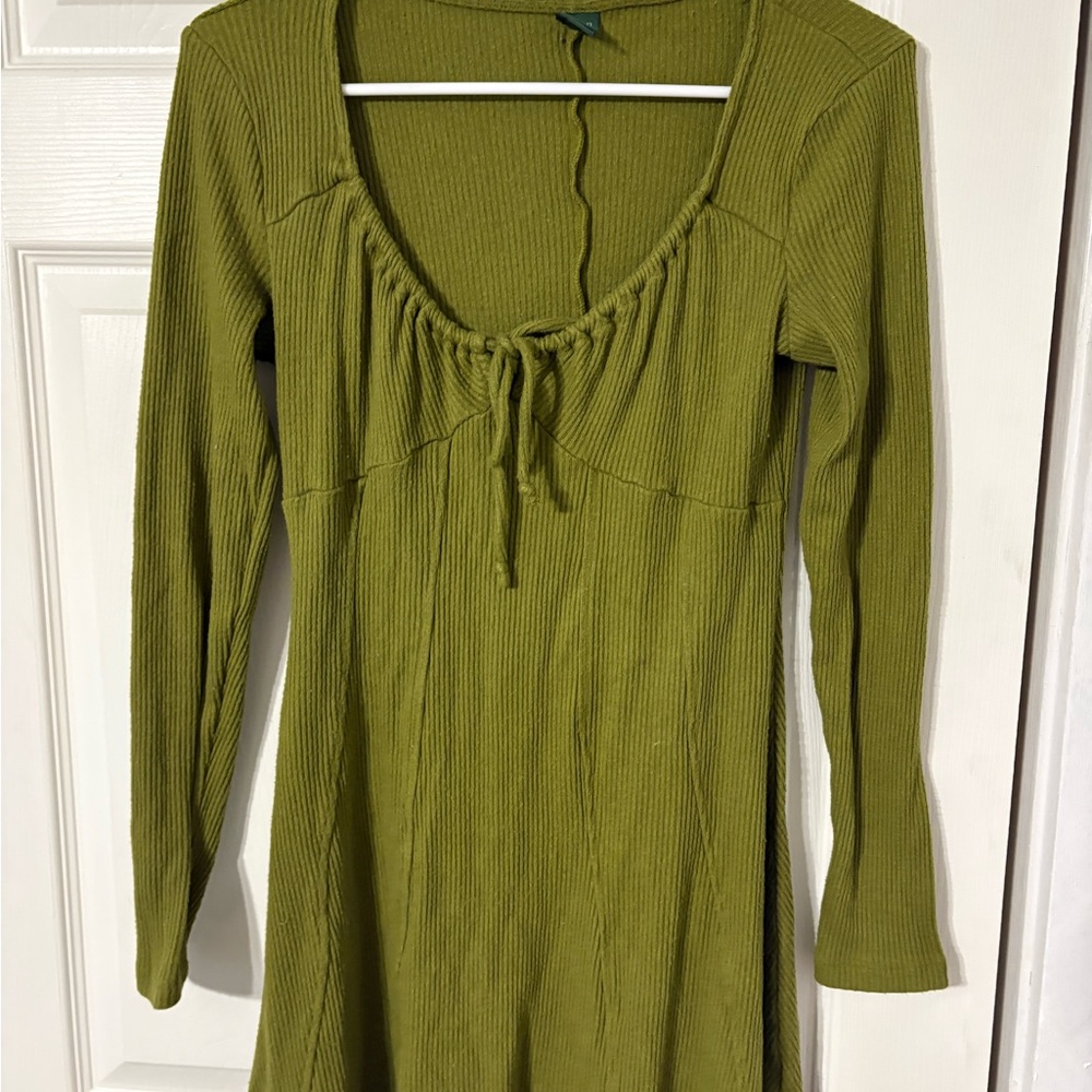 Ribbed Long Sleeve Sweater Dress